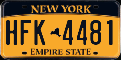 NY license plate HFK4481