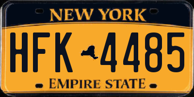NY license plate HFK4485