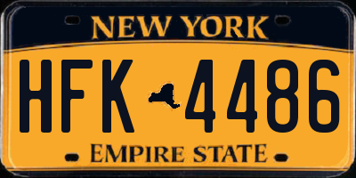 NY license plate HFK4486