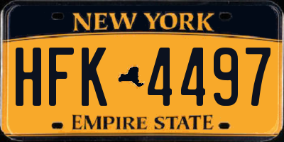 NY license plate HFK4497