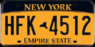 NY license plate HFK4512