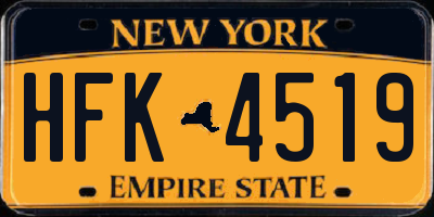 NY license plate HFK4519