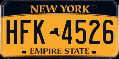 NY license plate HFK4526