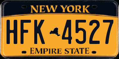 NY license plate HFK4527