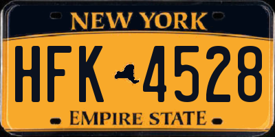 NY license plate HFK4528