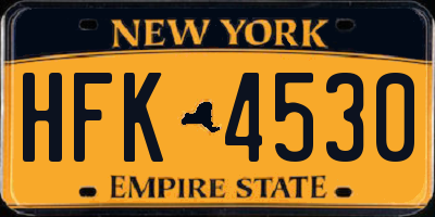 NY license plate HFK4530