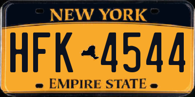 NY license plate HFK4544