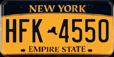 NY license plate HFK4550