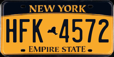 NY license plate HFK4572