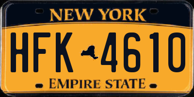 NY license plate HFK4610