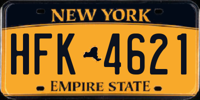 NY license plate HFK4621