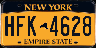 NY license plate HFK4628