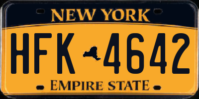 NY license plate HFK4642