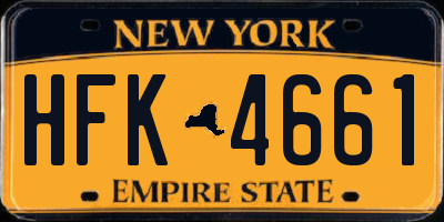 NY license plate HFK4661