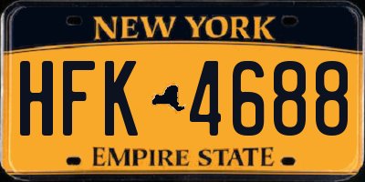 NY license plate HFK4688