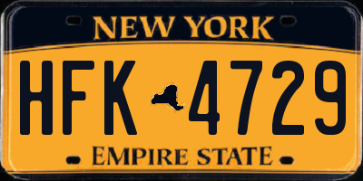 NY license plate HFK4729