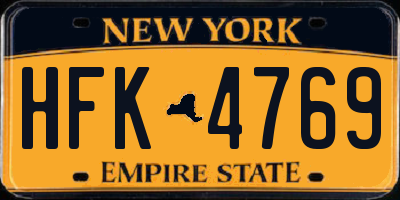 NY license plate HFK4769