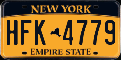 NY license plate HFK4779