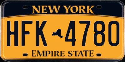 NY license plate HFK4780