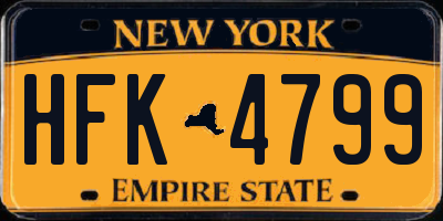 NY license plate HFK4799