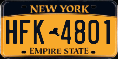 NY license plate HFK4801