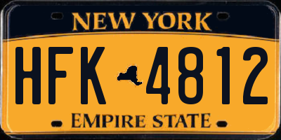 NY license plate HFK4812