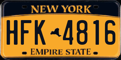 NY license plate HFK4816