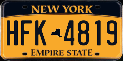 NY license plate HFK4819