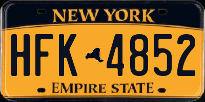 NY license plate HFK4852