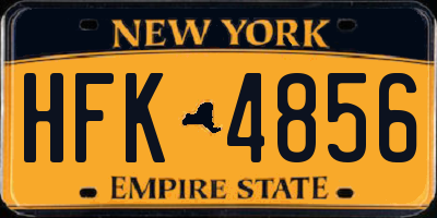 NY license plate HFK4856