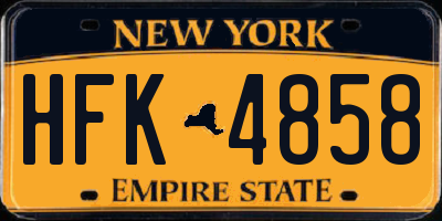 NY license plate HFK4858
