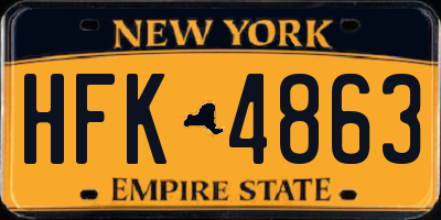 NY license plate HFK4863
