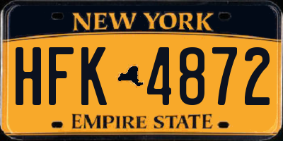 NY license plate HFK4872