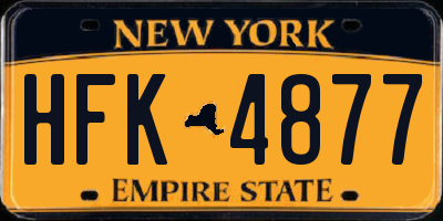 NY license plate HFK4877