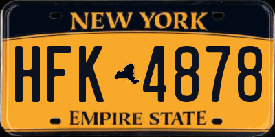NY license plate HFK4878