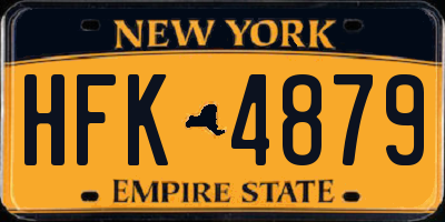 NY license plate HFK4879