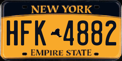 NY license plate HFK4882