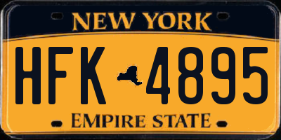 NY license plate HFK4895
