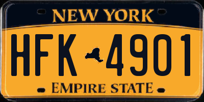 NY license plate HFK4901