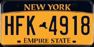 NY license plate HFK4918