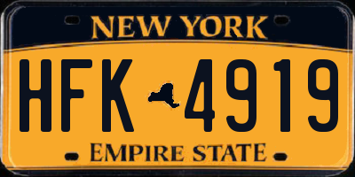 NY license plate HFK4919