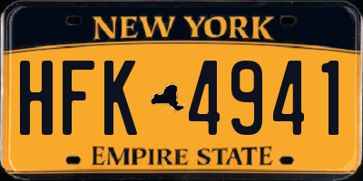 NY license plate HFK4941