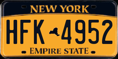 NY license plate HFK4952