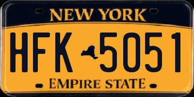 NY license plate HFK5051