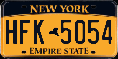 NY license plate HFK5054