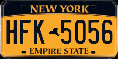 NY license plate HFK5056