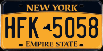 NY license plate HFK5058