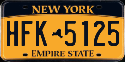 NY license plate HFK5125