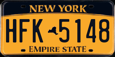 NY license plate HFK5148