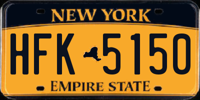 NY license plate HFK5150